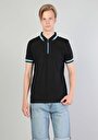 thumb-Afișați detalii pentru Tricou Polo Cu Maneca Scurta De Barbati Negru Slim Fit  Cl1045582