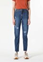 thumb-Afișați detalii pentru Pantaloni De Dama Denim Mom Fit 896  Maria Cl1057957