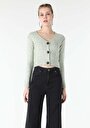 thumb-Afișați detalii pentru Cardigan De Dama Verde Slim Fit  Cl1057438
