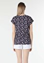 thumb-Afișați detalii pentru Tricou Cu Maneca Scurta De Dama Albastru Marin Regular Fit  Cl1058155