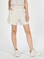 thumb-Afișați detalii pentru Short / Pantaloni Scurti De Dama Bej Regular Fit  Cl1058778