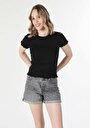 thumb-Afișați detalii pentru Tricou Cu Maneca Scurta De Dama Negru Slim Fit  Cl1059299