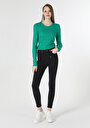 thumb-Afișați detalii pentru Tricou Cu Maneca Lunga De Dama Verde   Cl1061930