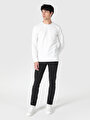 thumb-Afișați detalii pentru Tricou Cu Maneca Lunga De Barbati Alb Regular Fit  Cl1062460
