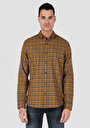 thumb-Afișați detalii pentru Cămașă Slim Fit Gât În Carouri Cămașă Cu Mânecă Lungă Sari Pentru Bărbați