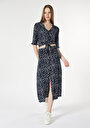 thumb-Afișați detalii pentru Fusta De Dama Albastru Marin Midi Skirt  Cl1062946