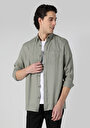 thumb-Afișați detalii pentru Camasa Cu Maneca Lunga De Barbati Kaki Regular Fit  Cl1062133