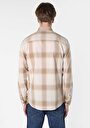 thumb-Afișați detalii pentru Cămașă Cu Gât În Carouri Cămașă Cu Mânecă Lungă Bej Pentru Bărbați