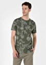 thumb-Afișați detalii pentru Regular Fit Round Neck Printed Tricou Cu Mânecă Scurtă Verde Pentru Bărbați