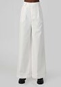 thumb-Afișați detalii pentru Regular Fit Talie Talie Pantaloni Largi Pantaloni Albi Pentru Femei