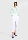 thumb-Afișați detalii pentru Regular Fit Talie Talie Pantaloni Largi Pantaloni Albi Pentru Femei