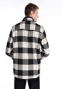 thumb-Afișați detalii pentru Cămașă Comfort Fit Neck Checkered Cămașă Neagră Cu Mânecă Lungă Pentru Bărbați