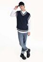 thumb-Afișați detalii pentru Pulover De Barbati Albastru Marin Regular Fit  Cl1064835