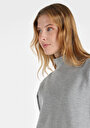 thumb-Afișați detalii pentru Tricou Cu Maneca Lunga De Dama Gri Regular Fit  Cl1065095