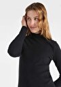 thumb-Afișați detalii pentru Tricou Cu Maneca Lunga De Dama Negru Slim Fit  Cl1065697
