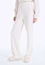thumb-Afișați detalii pentru Regular Fit Talie Medie Drept Pantaloni De Trening Ecru Pentru Femei