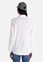 thumb-Afișați detalii pentru Regular Fit Cămașă Gât Drept Pentru Femei Alb Tricou Cu Mânecă Lungă