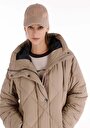 thumb-Afișați detalii pentru Palton Bej Pentru Femei Cu Glugă Cu Glugă Cu Capse