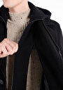 thumb-Afișați detalii pentru Palton Negru Pentru Bărbați Regular Fit