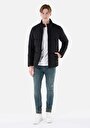 thumb-Afișați detalii pentru Palton Negru Pentru Bărbați Slim Fit
