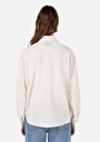 thumb-Afișați detalii pentru Cămașă Cu Gât Drept Cămașă Cu Mânecă Lungă Ecru Pentru Femei
