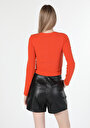 thumb-Afișați detalii pentru Tricou Cu Maneca Lunga De Dama Portocaliu   Cl1060602