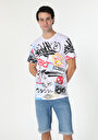 thumb-Afișați detalii pentru Tricou Cu Maneca Scurta De Barbati Multicolor Comfort Fit  Cl1058686