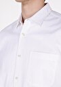 thumb-Afișați detalii pentru Cămașă Regular Fit Gât Drept Bărbați Alb Cămașă Cu Manșon Lung
