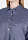 thumb-Afișați detalii pentru Camasa Cu Maneca Lunga De Dama Albastru Regular Fit  Cl1073309
