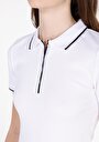 thumb-Afișați detalii pentru Tricou Polo Cu Maneca Scurta De Dama Alb Slim Fit  Cl1074585