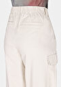 thumb-Afișați detalii pentru Regular Fit Talie Înaltă Picior Lat Pantaloni Bej Pentru Femei