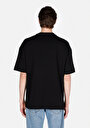 thumb-Afișați detalii pentru Tricou Supradimensionat Cu Gât Rotund Drept Pentru Bărbați Negru Cu Mânecă Scurtă