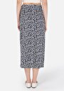 thumb-Afișați detalii pentru Fusta Midi Floral Cu Fermoar Pentru Femei Fustă Bleumarin