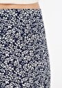 thumb-Afișați detalii pentru Fusta Midi Floral Cu Fermoar Pentru Femei Fustă Bleumarin