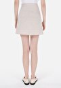 thumb-Afișați detalii pentru Mini Fustă Cu Fermoar Plat Fustă Bej Pentru Femei