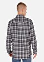 thumb-Afișați detalii pentru Cămașă Cu Gât În Carouri Cămașă Gri Cu Mânecă Lungă Pentru Bărbați