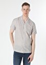 thumb-Afișați detalii pentru Camasa Cu Maneca Scurta De Barbati Bej Regular Fit  Cl1048299