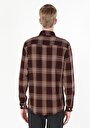 thumb-Afișați detalii pentru Camasa Cu Maneca Lunga De Barbati Bordo Regular Fit  Cl1061018