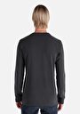 thumb-Afișați detalii pentru Slim Fit Nasturi Guler Drept Bărbați Antracit Tricou Cu Manșon Lung
