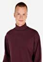 thumb-Afișați detalii pentru Confort Fit Turtleneck Drept Bărbați Violet Tricou Cu Mânecă Lungă