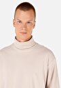 thumb-Afișați detalii pentru Confort Fit Turtleneck Drept Bărbați Stone Tricou Cu Mânecă Lungă
