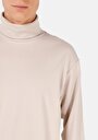 thumb-Afișați detalii pentru Confort Fit Turtleneck Drept Bărbați Stone Tricou Cu Mânecă Lungă