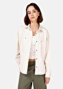 thumb-Afișați detalii pentru Cămașă Relax Fit Neck Cămașă Ecru Roll-Up Pentru Femei