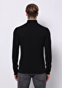 thumb-Afișați detalii pentru Slim Fit Half Turtleneck Drept Bărbați Negru Tricou Cu Mânecă Lungă