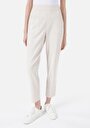 thumb-Afișați detalii pentru Regular Fit Talie Medie Drept Pantaloni De Trening Ecru Pentru Femei