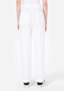 thumb-Afișați detalii pentru Regular Fit Talie Talie Pantaloni Largi Pantaloni Albi Pentru Femei