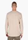 thumb-Afișați detalii pentru Regular Fit Round Neck Drept Bărbați Bej Tricou Cu Mânecă Lungă