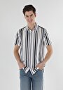 thumb-Afișați detalii pentru Cămașă Cu Dungi Cămașă Cu Mânecă Scurtă Bleumarin Pentru Bărbați