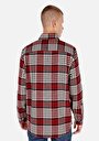 thumb-Afișați detalii pentru Cămașă Comfort Fit Gât În Carouri Cămașă Roșie Cu Mânecă Lungă Pentru Bărbați