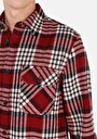 thumb-Afișați detalii pentru Cămașă Comfort Fit Gât În Carouri Cămașă Roșie Cu Mânecă Lungă Pentru Bărbați